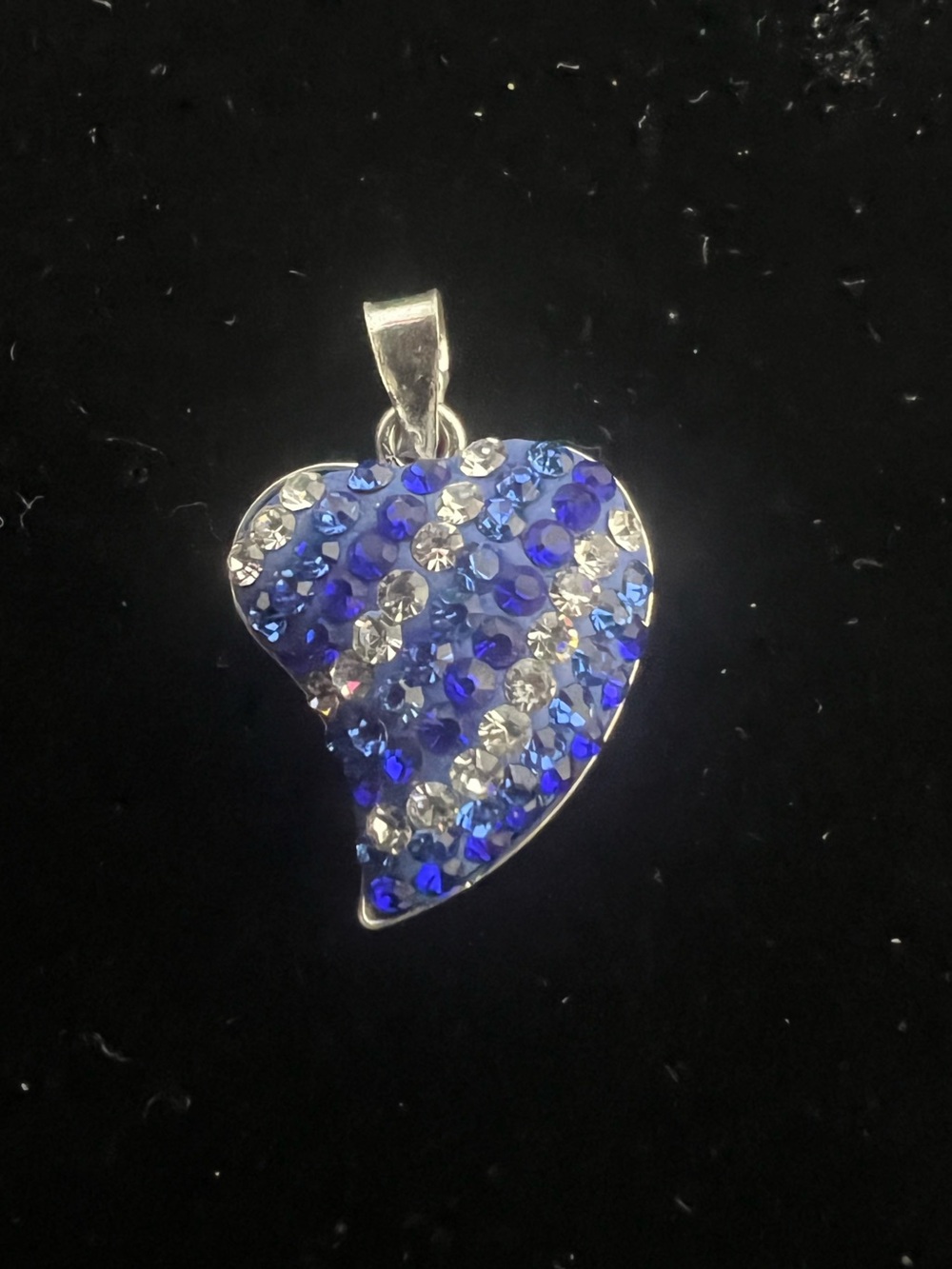 925 STERLING SILVER BLUE SAPPHIRE CZ HEART PENDANT